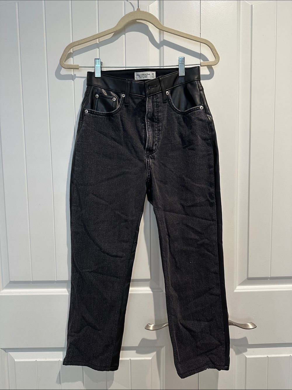 Abercrombie denim & leather jeans.